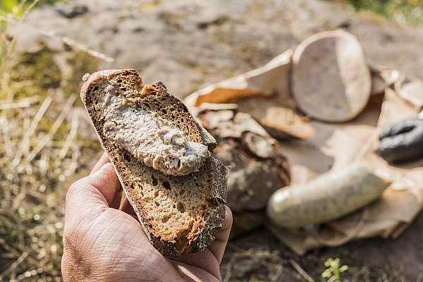 Brotzeit mit Pfälzer Leberwurst 